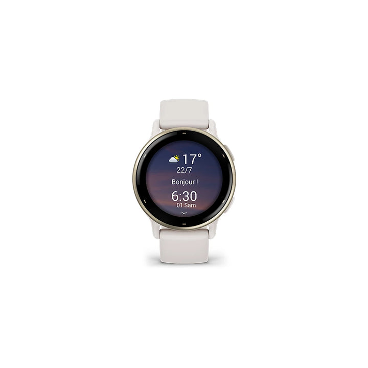 Montre sport GARMIN Vivoactive 5 Cream gold bracelet ivoire