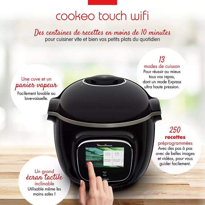 Cookeo MOULINEX Touch Wifi CE902800 noir