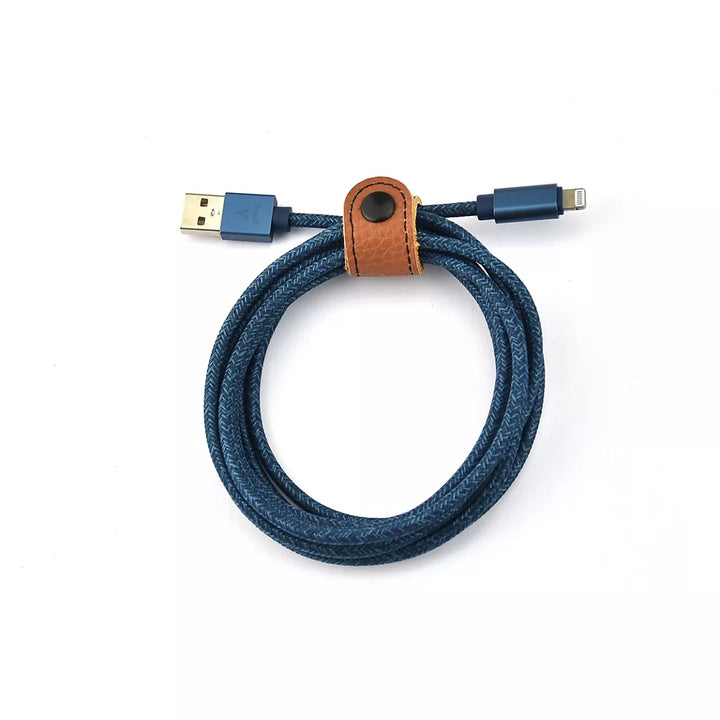 Câble Lightning ADEQWAT vers USB 2m bleu certifié Apple