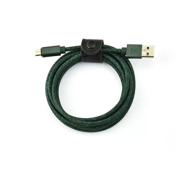 Câble micro USB ADEQWAT vers USB vert 2m tréssé