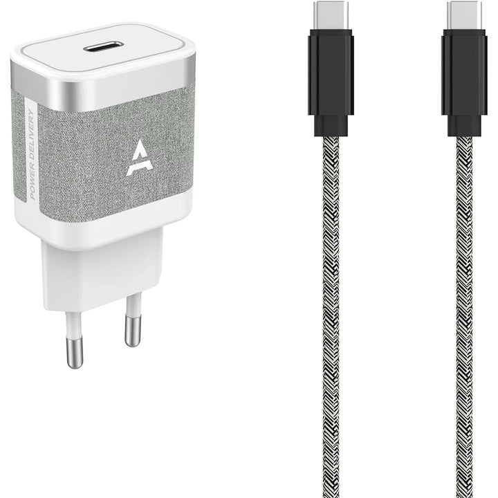 Chargeur secteur ADEQWAT 30W + cable USB-C / USB-C