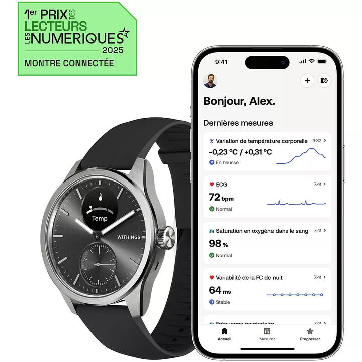 Montre santé WITHINGS Scanwatch 2 - 42mm Noire