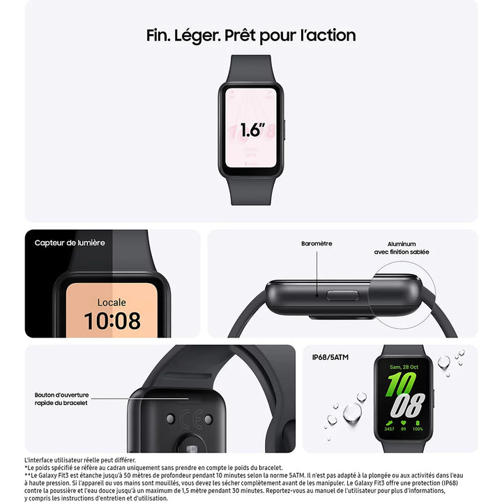 Montre santé SAMSUNG Galaxy Fit3 Gris